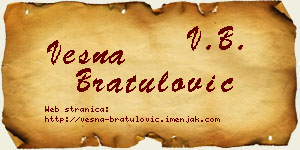 Vesna Bratulović vizit kartica